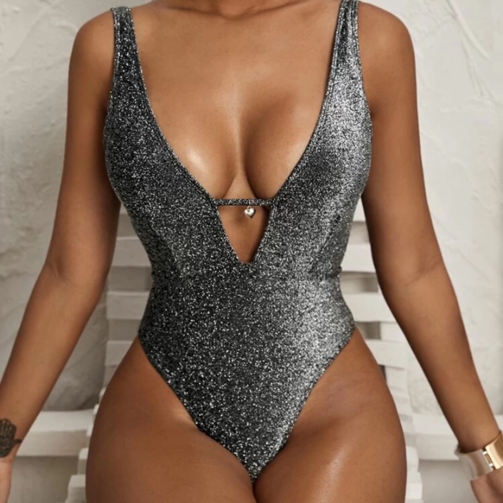 V neck thong one piece